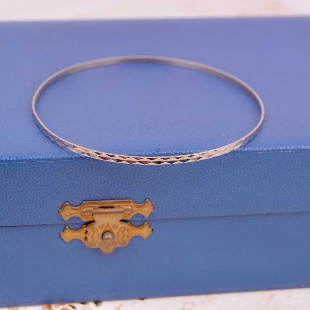 Armring 18k mönstrad vitguld, Vintage - 6