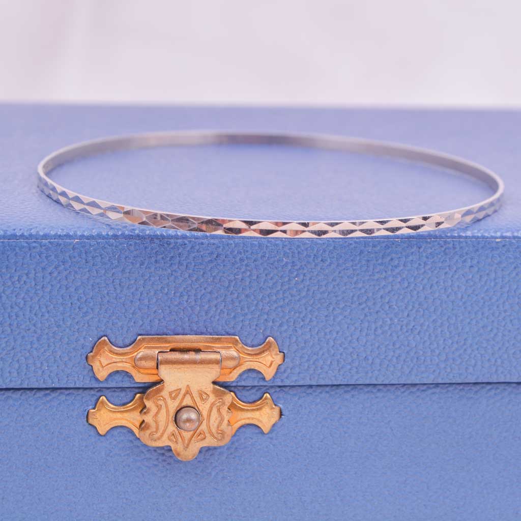Armring 18k mönstrad vitguld, Vintage - 7