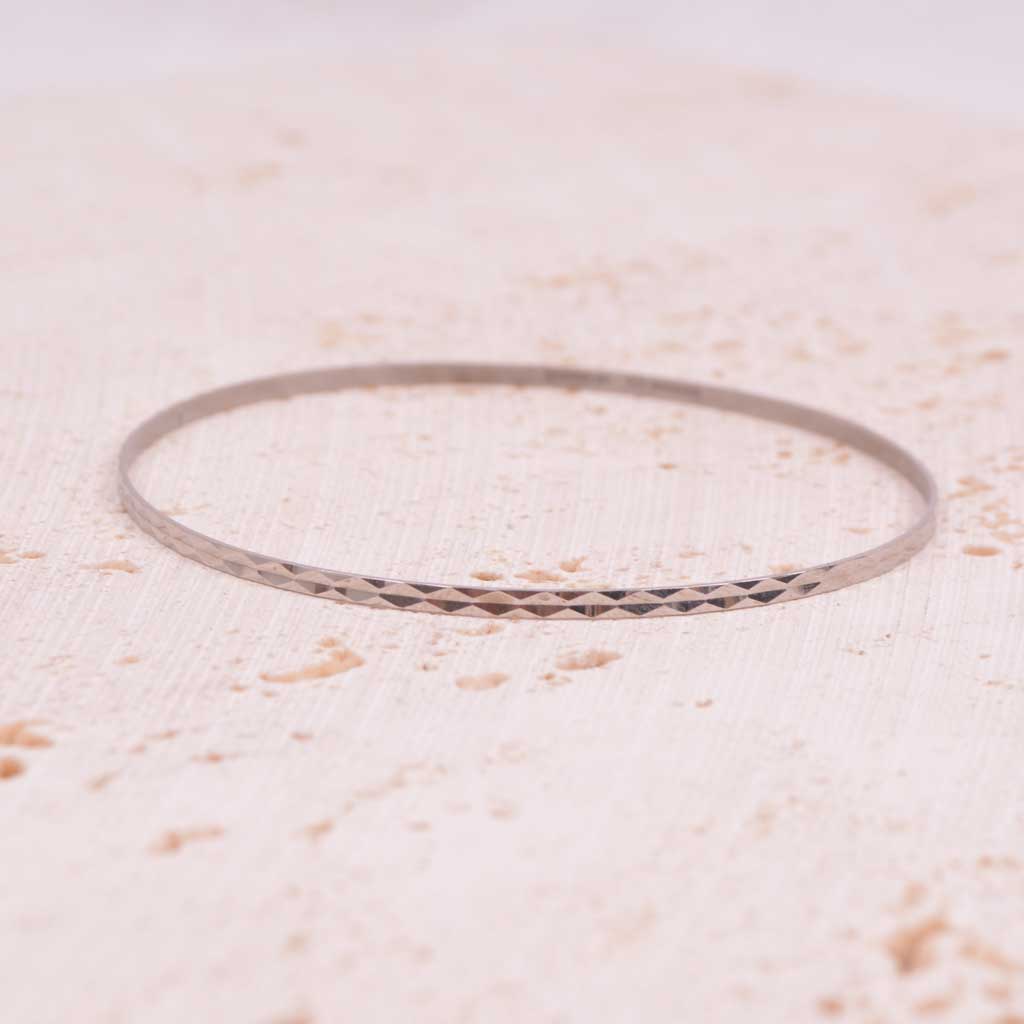 Armring 18k mönstrad vitguld, Vintage - 2
