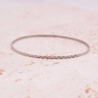 Armring 18k mönstrad vitguld, Vintage