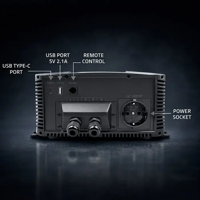 Omformare/Inverter 12V till 230V - 3000/6000W - Ren sinus - QOLTEC - 8