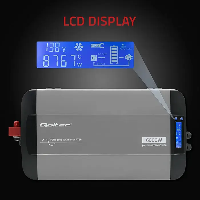 Omformare/Inverter 12V till 230V - 3000/6000W - Ren sinus - QOLTEC