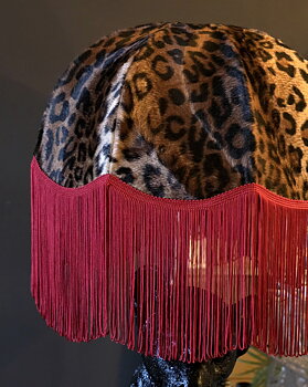 Lampskärm Frans Retro 35 - Leopard/Röd Lång Frans