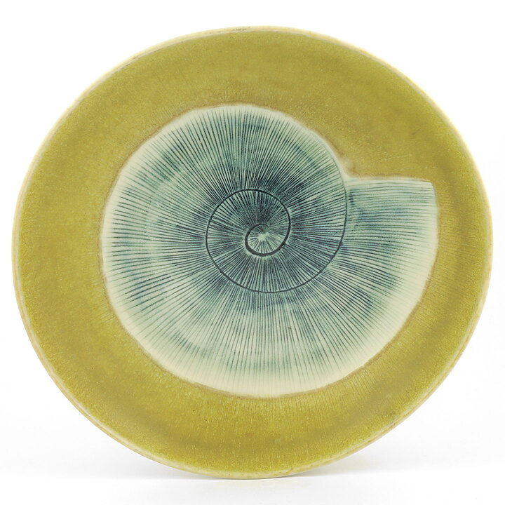 Hertha Bengtson (1960s) Unique Yellow Bowl with Shell Decor 26 cm
