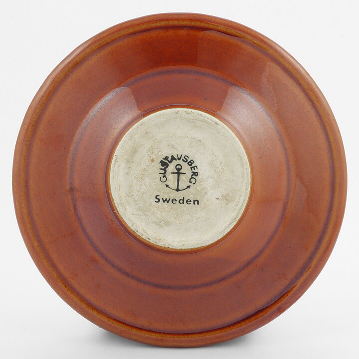 Wilhelm Kåge (1940s) Brown Bowl with Fluted Rim 14/3 cm