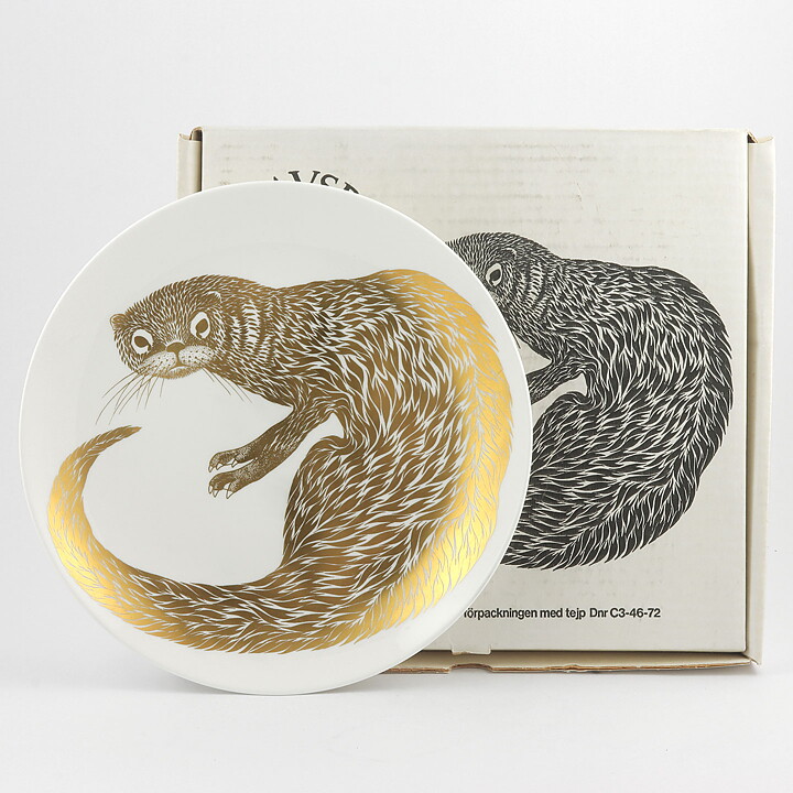 Paul Hoff (Endangered Species 1977) Otter Collectors Wall Plate 25 cm <with Box> [Sample Images]