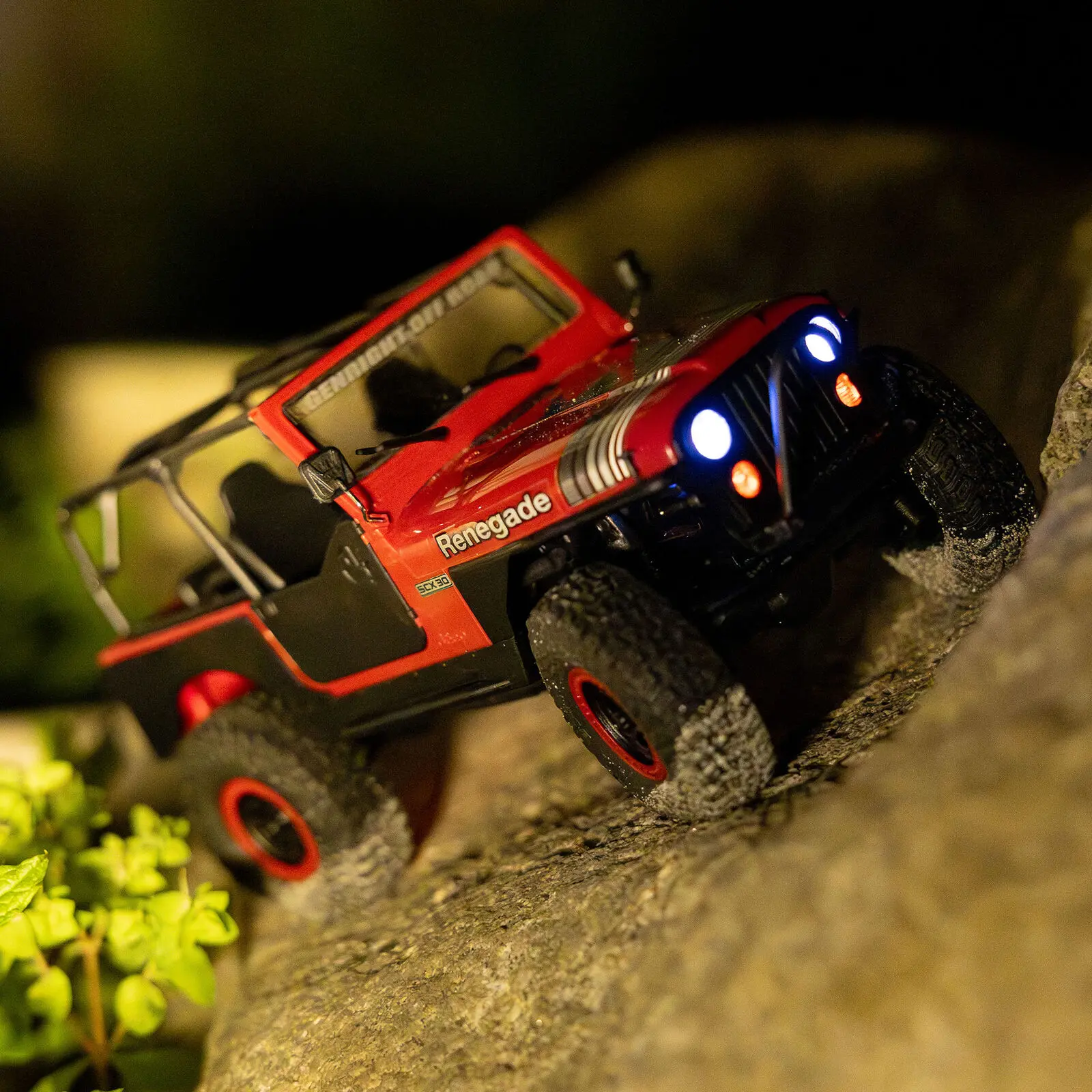 Axial 1/30 SCX30 Jeep CJ-7 GenRight 4X4 RTR Rock Crawler med borstad motor (batteri och laddare ingår), röd - 26