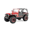 Axial 1/30 SCX30 Jeep CJ-7 GenRight 4X4 RTR Rock Crawler med borstad motor (batteri och laddare ingår), röd