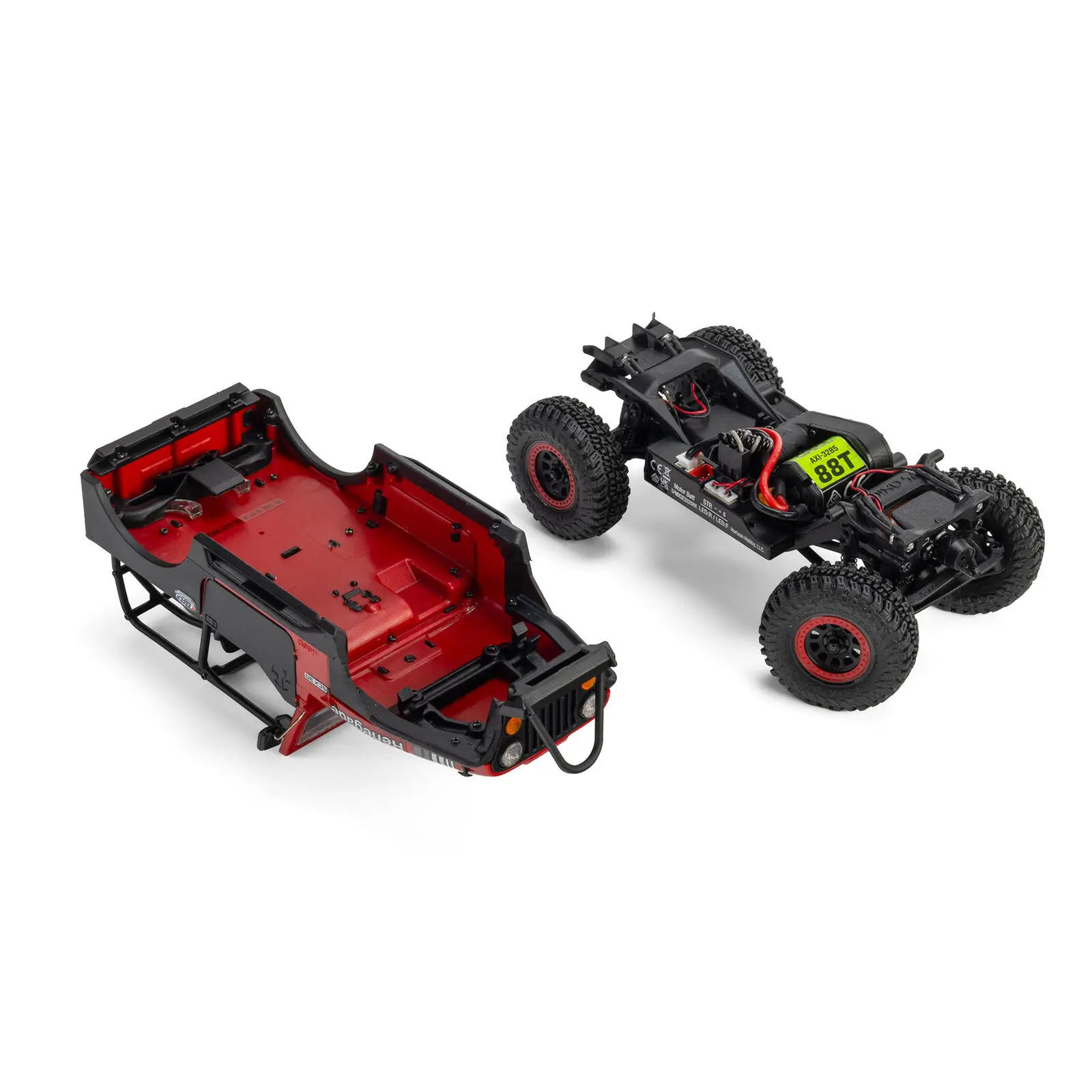 Axial 1/30 SCX30 Jeep CJ-7 GenRight 4X4 RTR Rock Crawler med borstad motor (batteri och laddare ingår), röd - 13