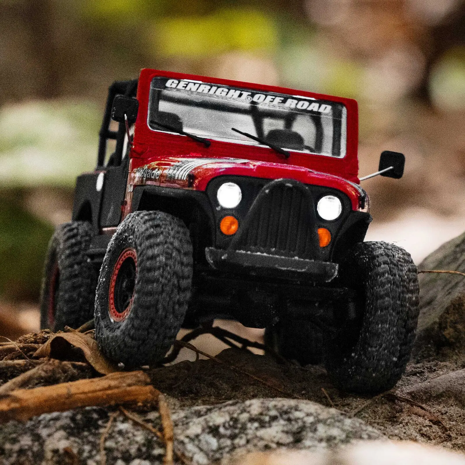 Axial 1/30 SCX30 Jeep CJ-7 GenRight 4X4 RTR Rock Crawler med borstad motor (batteri och laddare ingår), röd - 25