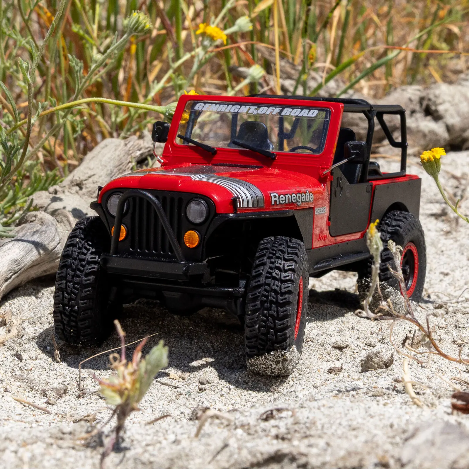 Axial 1/30 SCX30 Jeep CJ-7 GenRight 4X4 RTR Rock Crawler med borstad motor (batteri och laddare ingår), röd - 27
