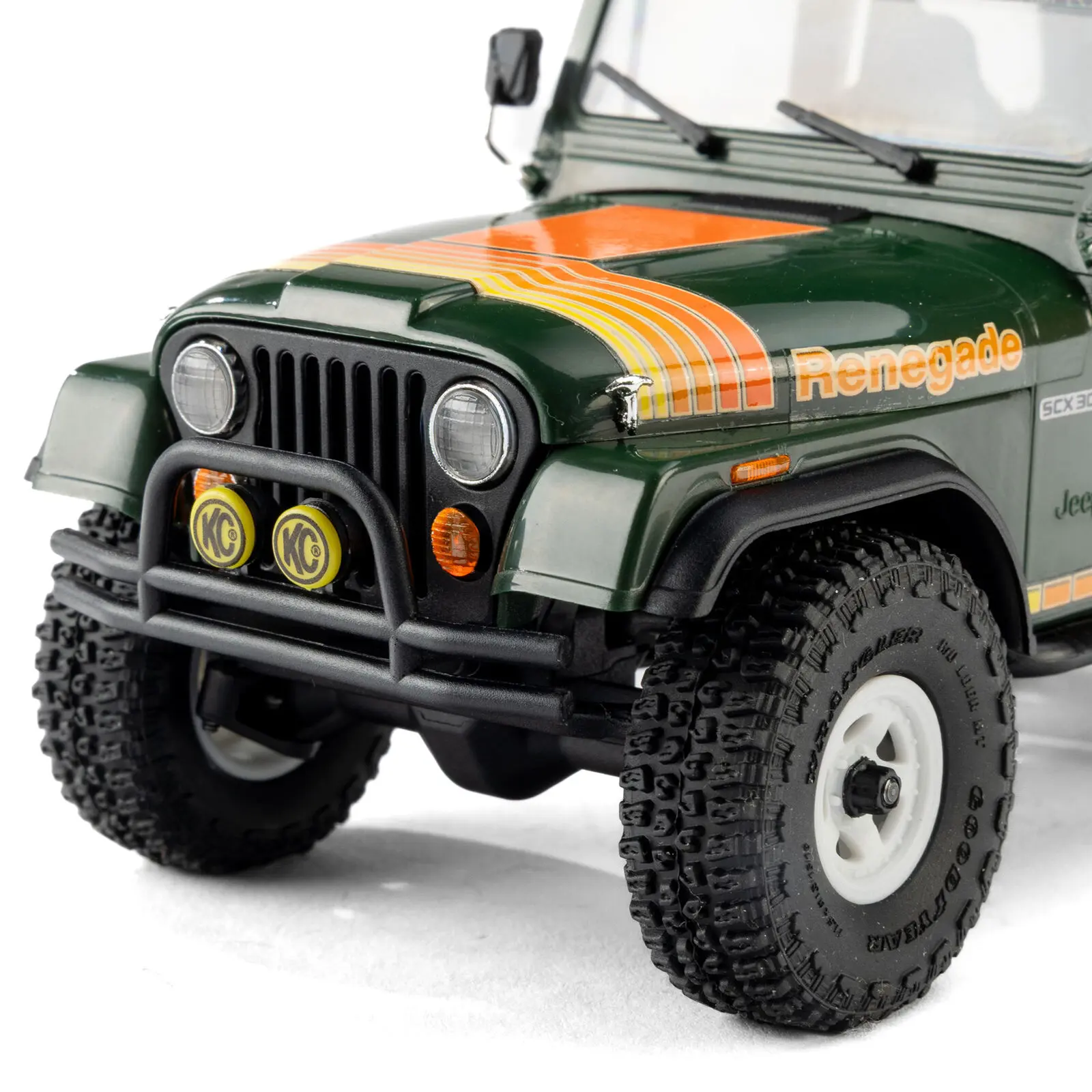Axial 1/30 SCX30 Jeep CJ-7 Renegade 4X4 RTR Brushed Rock Crawler (Battery & Charger Included), Green - 10