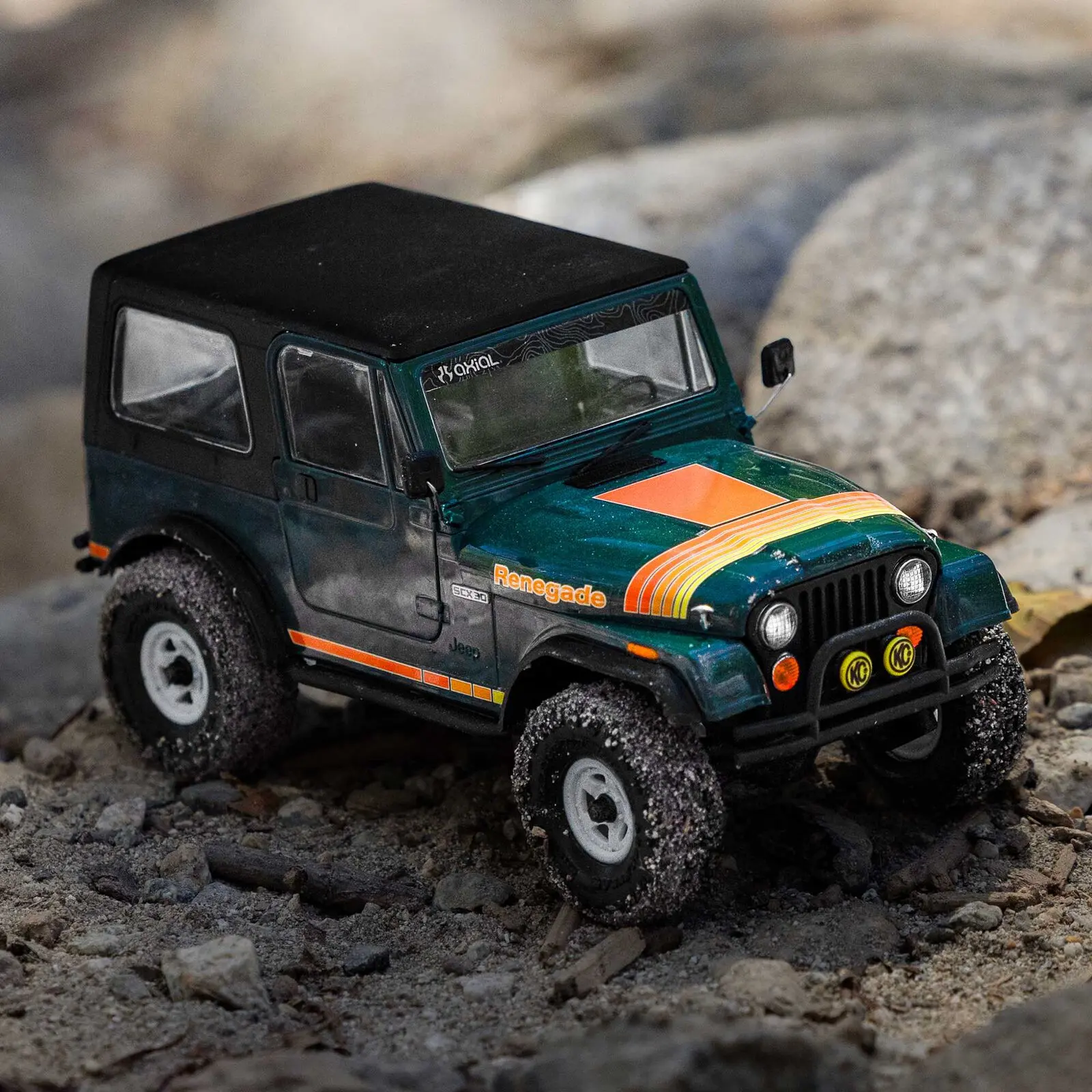 Axial 1/30 SCX30 Jeep CJ-7 Renegade 4X4 RTR Brushed Rock Crawler (Battery & Charger Included), Green - 21