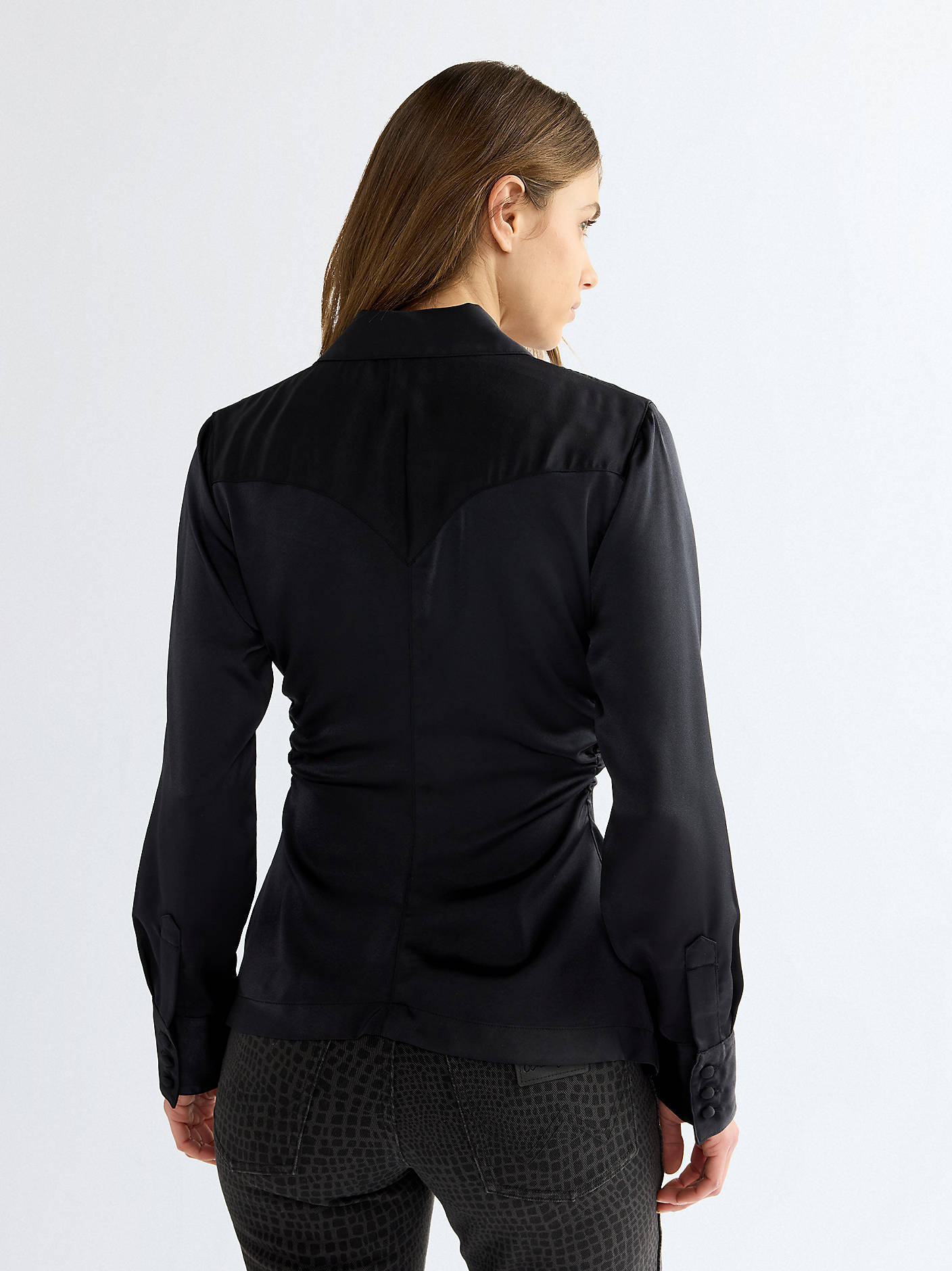 SLIM CINCHED WAIST SHIRT - 2