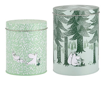 Mumin Plåtburkar 2-Pack 11 & 15 cm - Forest