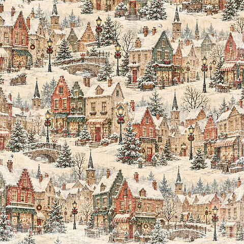 Papper Scrapbooking  Reprint - Winter Village  - Christmas Memories -  12x12 (30,5 x 30,5 cm)