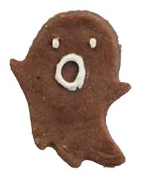 Halloweensnack, spöke med kycklingbröst/ankbröst, 9 cm, 40 g