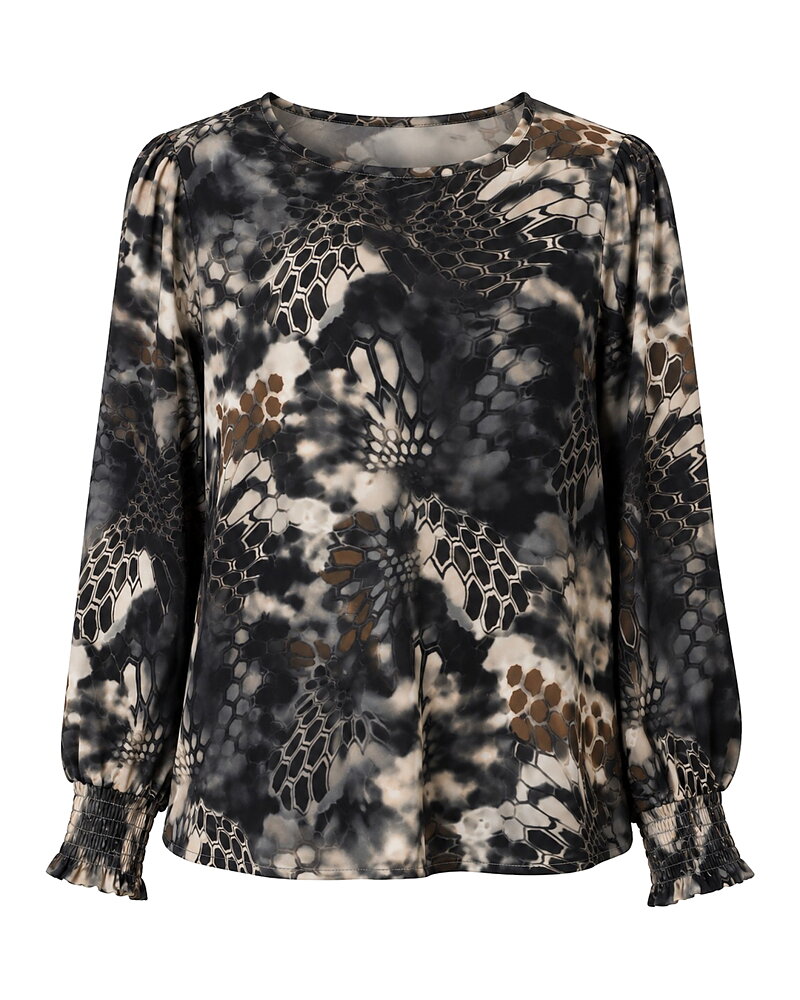 Blus Susine mönstrad beige/brun/svart