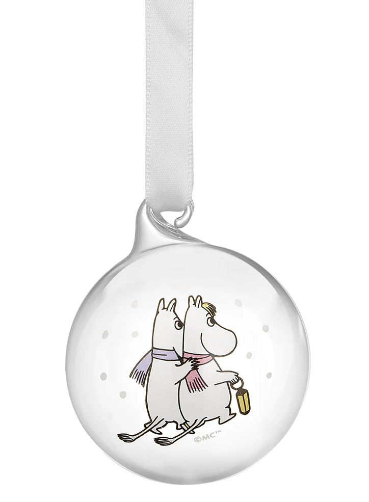 Moomin Christmas Tree Ornament 5 cm - Moomintroll & Snorkmaiden Frost