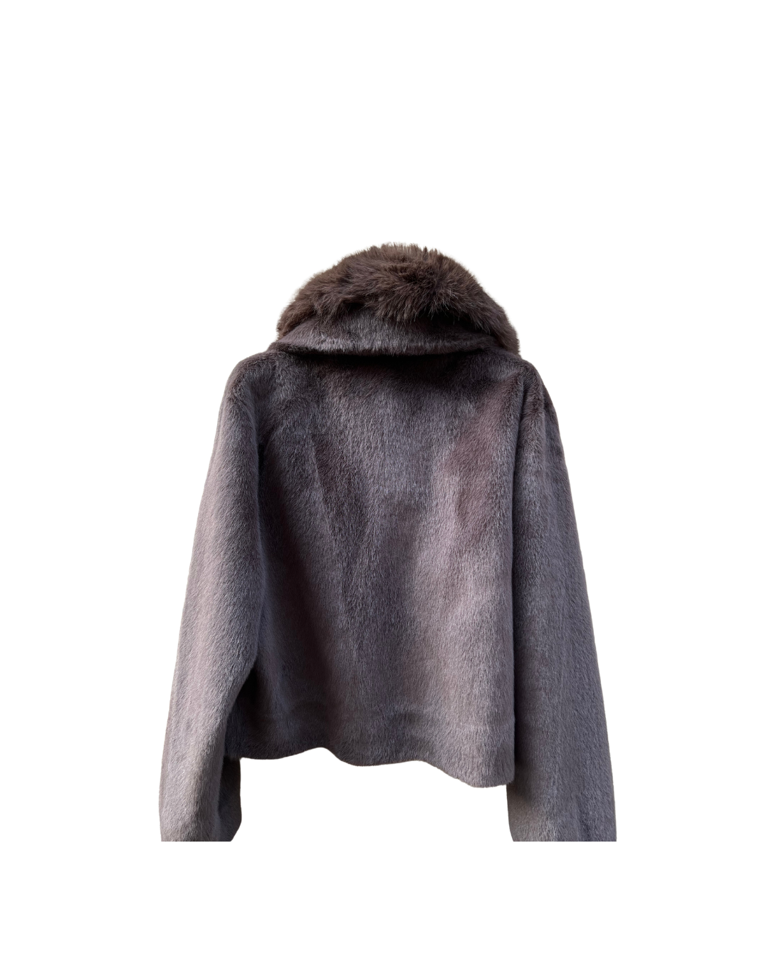 Betta Corradi Giacca short jacket in faux-fur dark brown