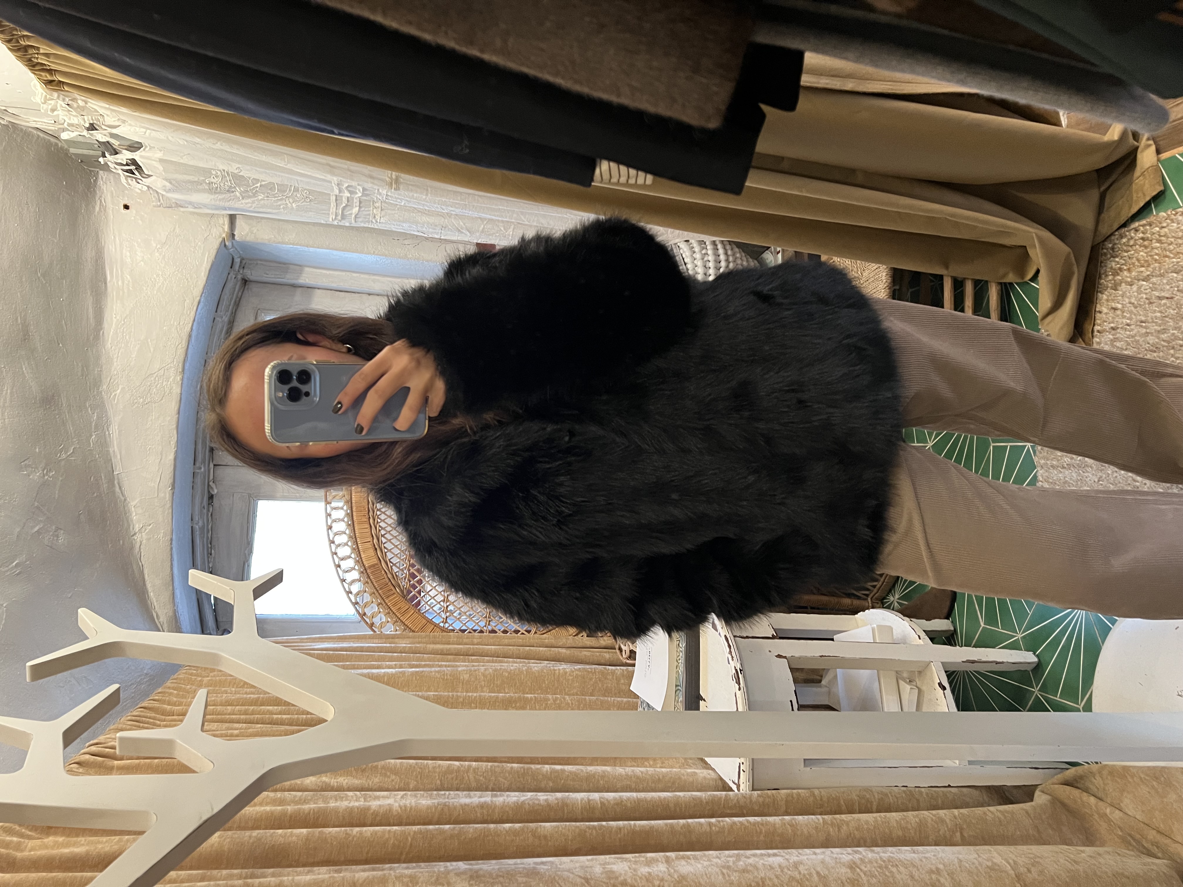 Betta Corradi Giacca Collo short faux-fur jacket black - 3