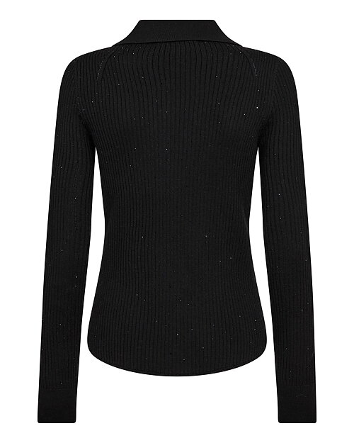 Ulljumper Ronika v-ringad svart med glitter - 2