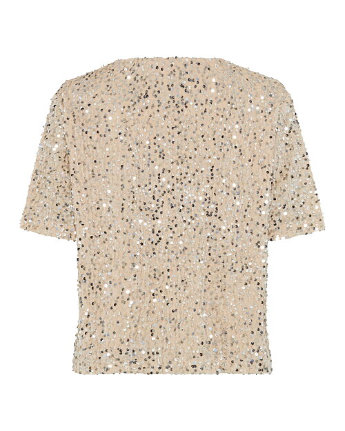 Sammetstopp Cara S med paljetter ljusbeige - 2