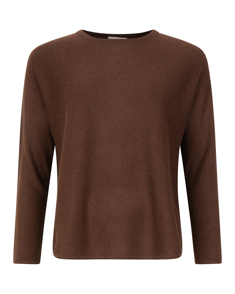Kashmirjumper curved mörkbrun