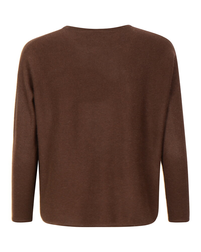 Kashmirjumper curved mörkbrun