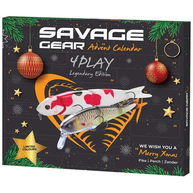 Savage Gear 2026 års adventskalender [4Play] med 24 lådor