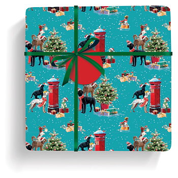 Christmas Wrap Otter House Dog Motif Little Helpers