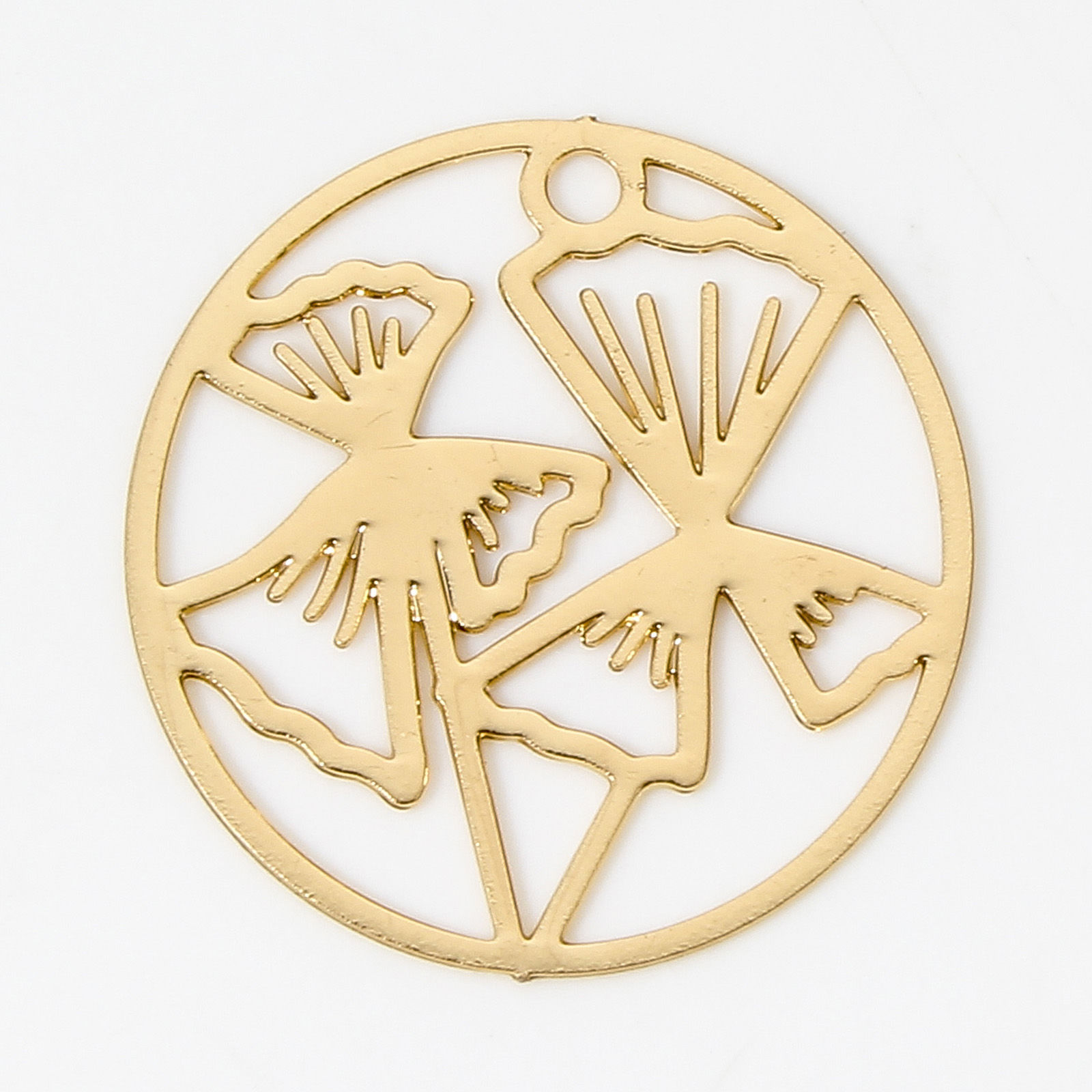 Berlock -  Filigree  Rund Löv, KC guld