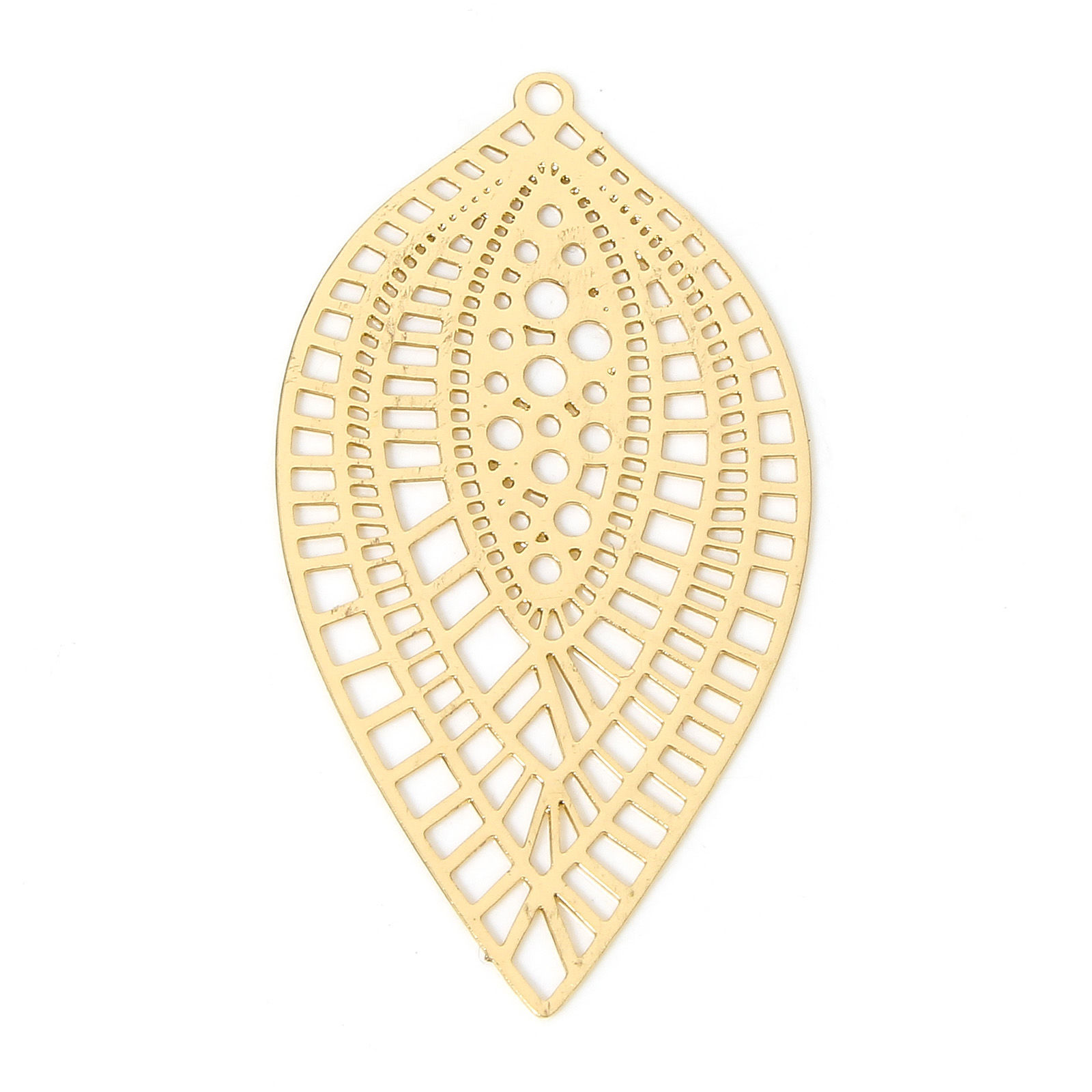 Berlock -   Filigree mönstrat löv  , Guld