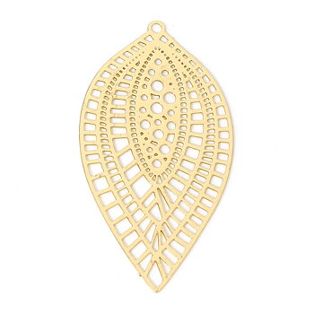 Berlock -   Filigree mönstrat löv  , Guld