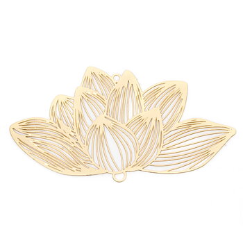 Berlock -   Filigree mönstrat Lotus 7cm  , Guld