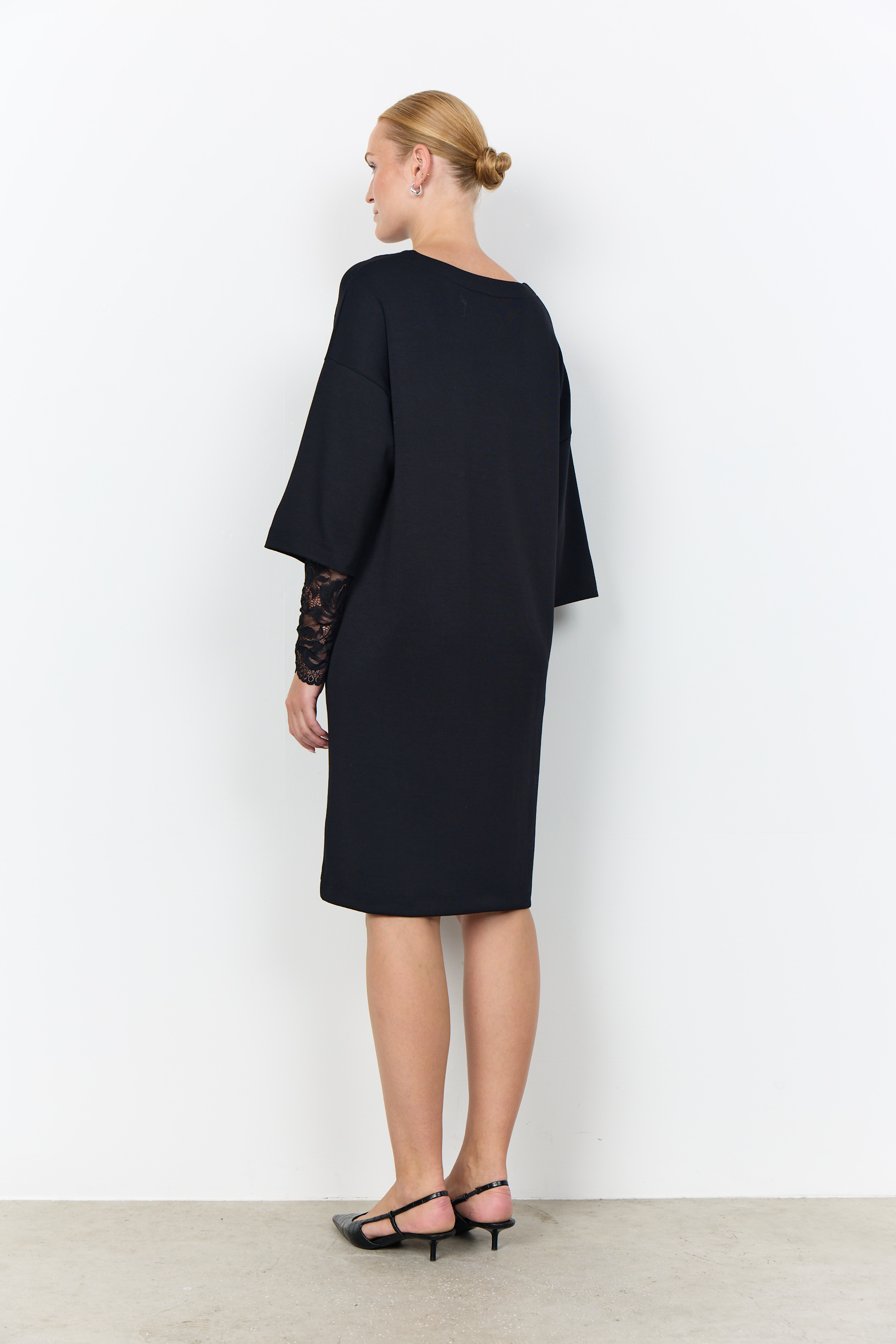 SC-BANU 349 Dress Svart Mjuk klänning med spets - 3