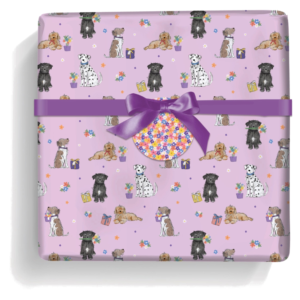 Presentpapper Otter House Hundmotiv Flower Pups - 3