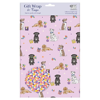 Presentpapper Otter House Hundmotiv Flower Pups