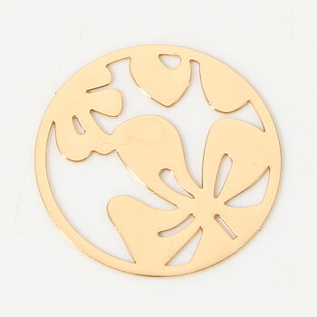 Berlock - Filigree rund blomma, KC Guld