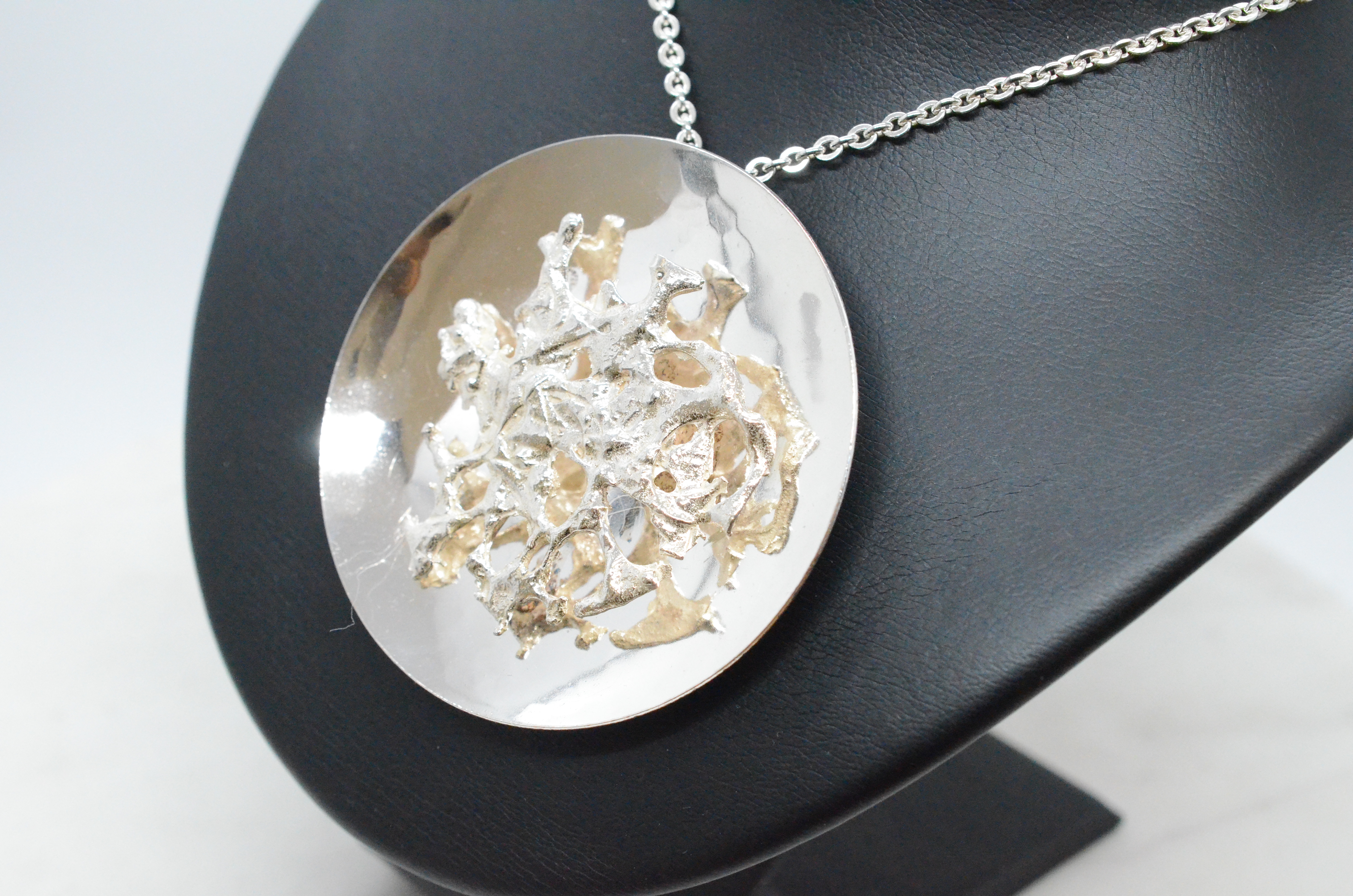 Vintage stort silverhänge med kedja, design Stigbert  - 2