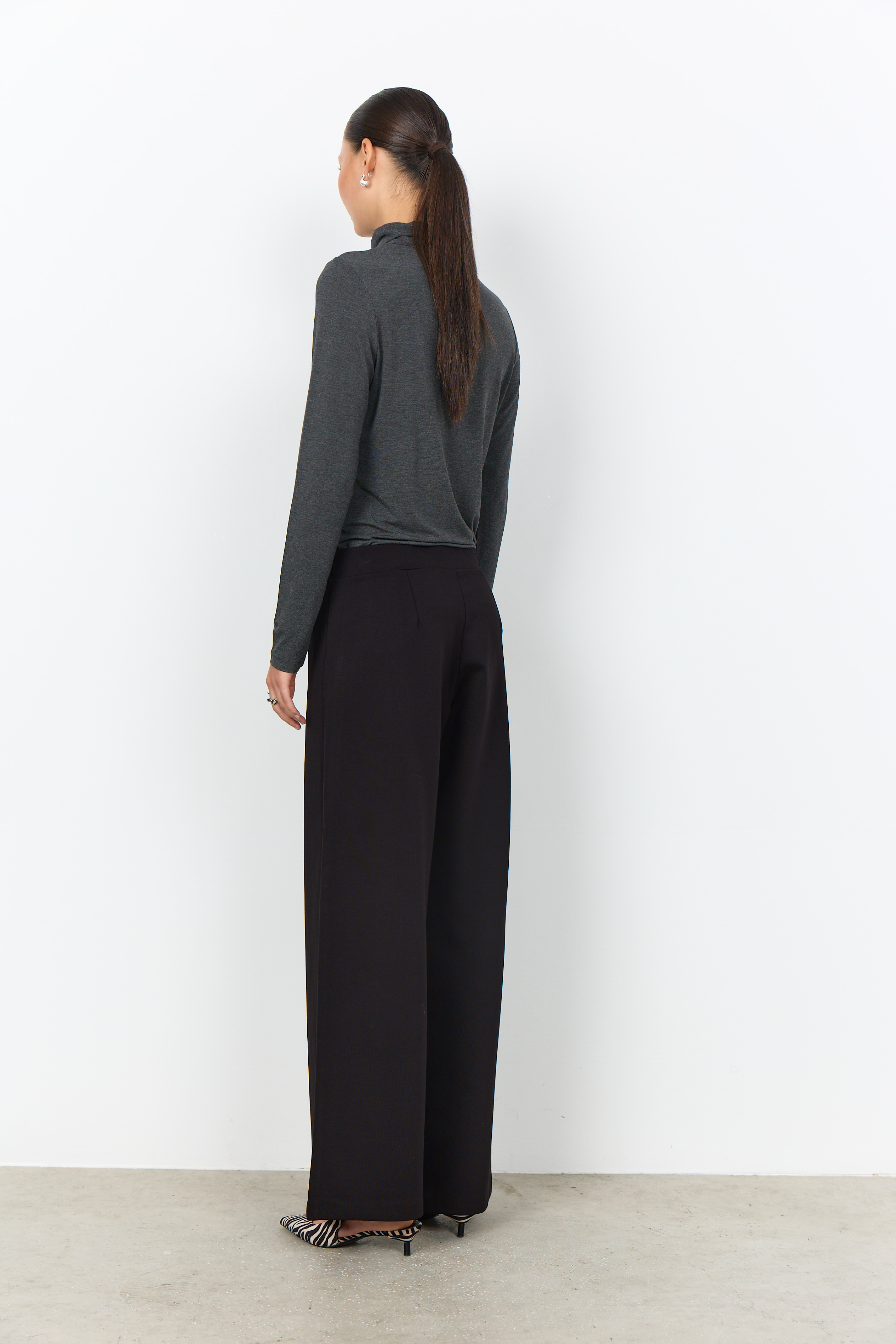 SC-NANNI 15 Pants Svart Vid Byxa med Knappar - 3