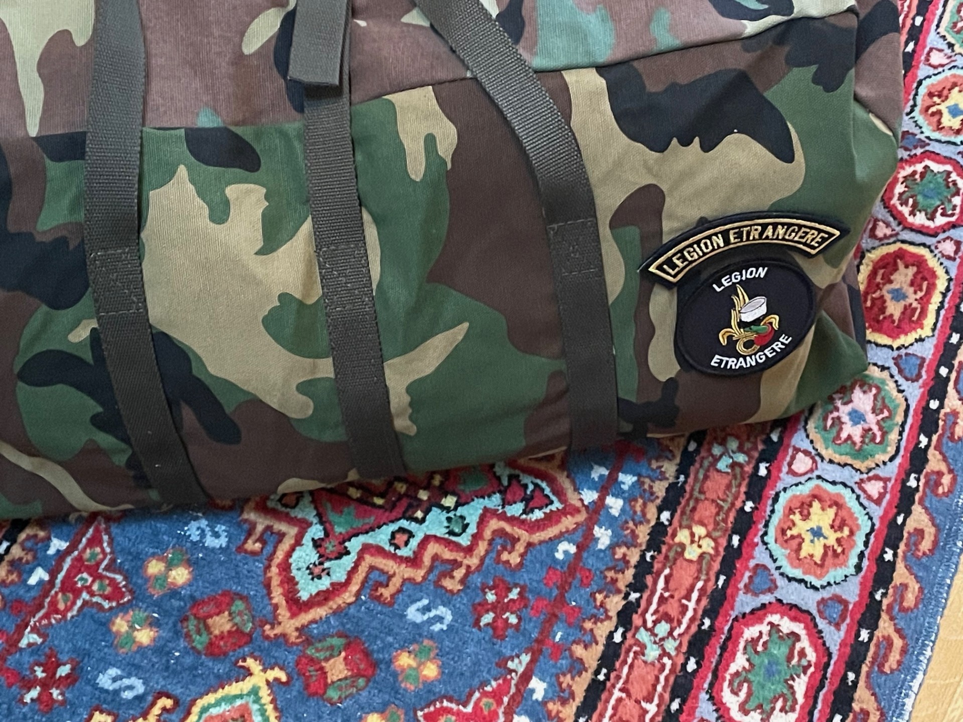 Franska Främlingslegionen  (Légion étrangère) - Field Bag Luggage Outdoor Travel Expedition Military Woodland Camo   - 2