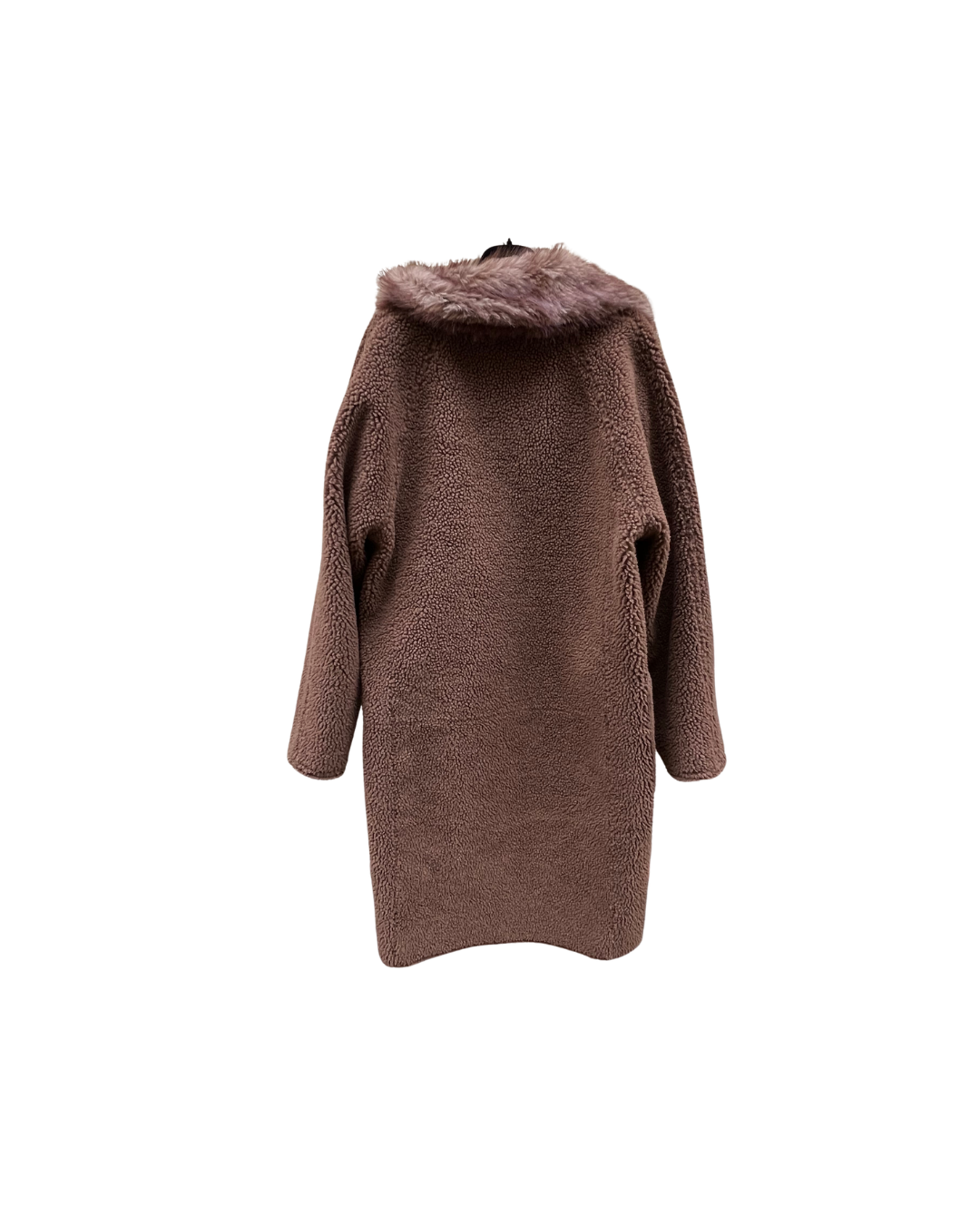 Betta Corradi double-breasted coat in suede & faux-fur brown - 4