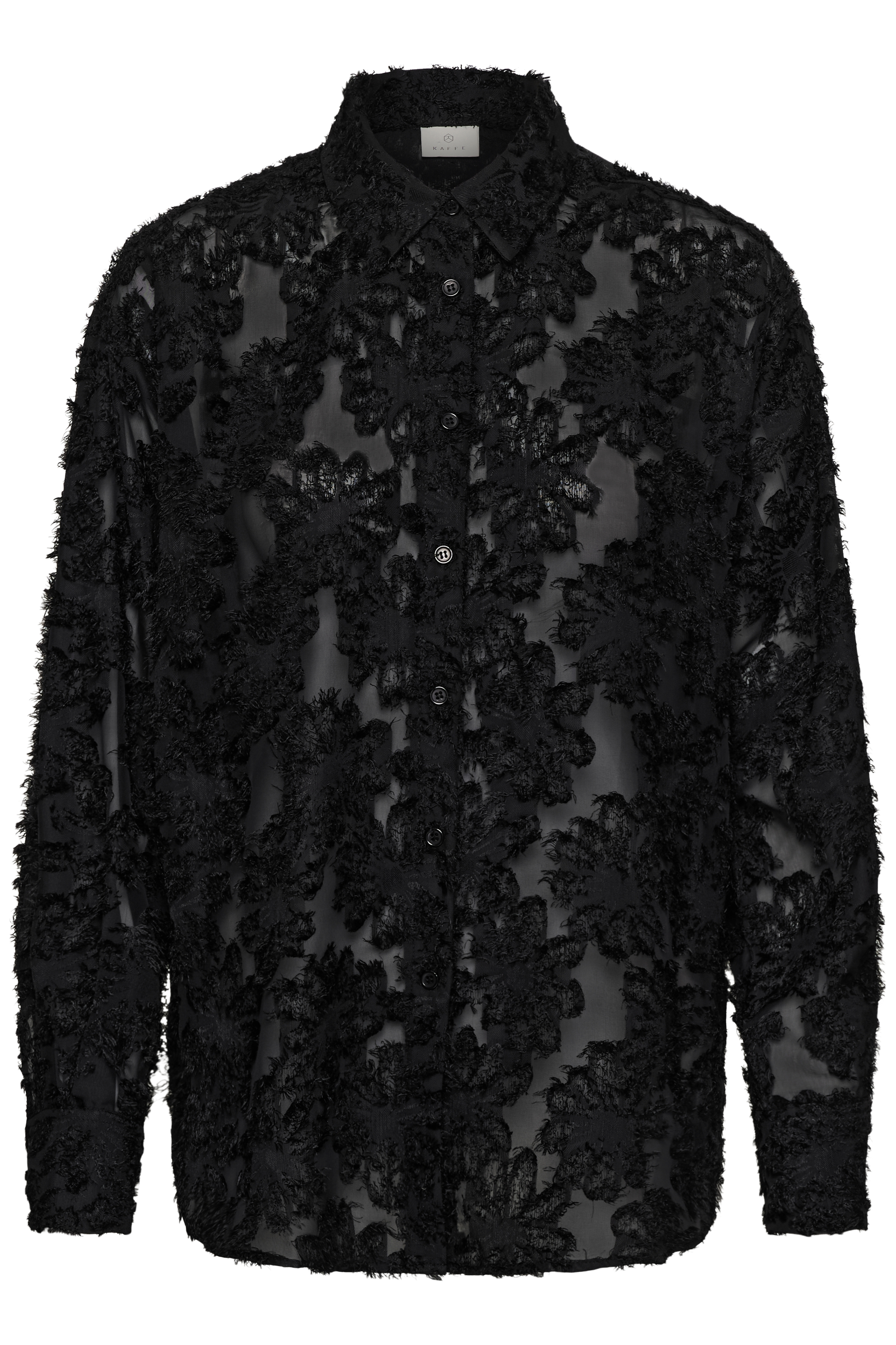 KAalfie Blouse Black Deep Svart Blus med applikationer - 7