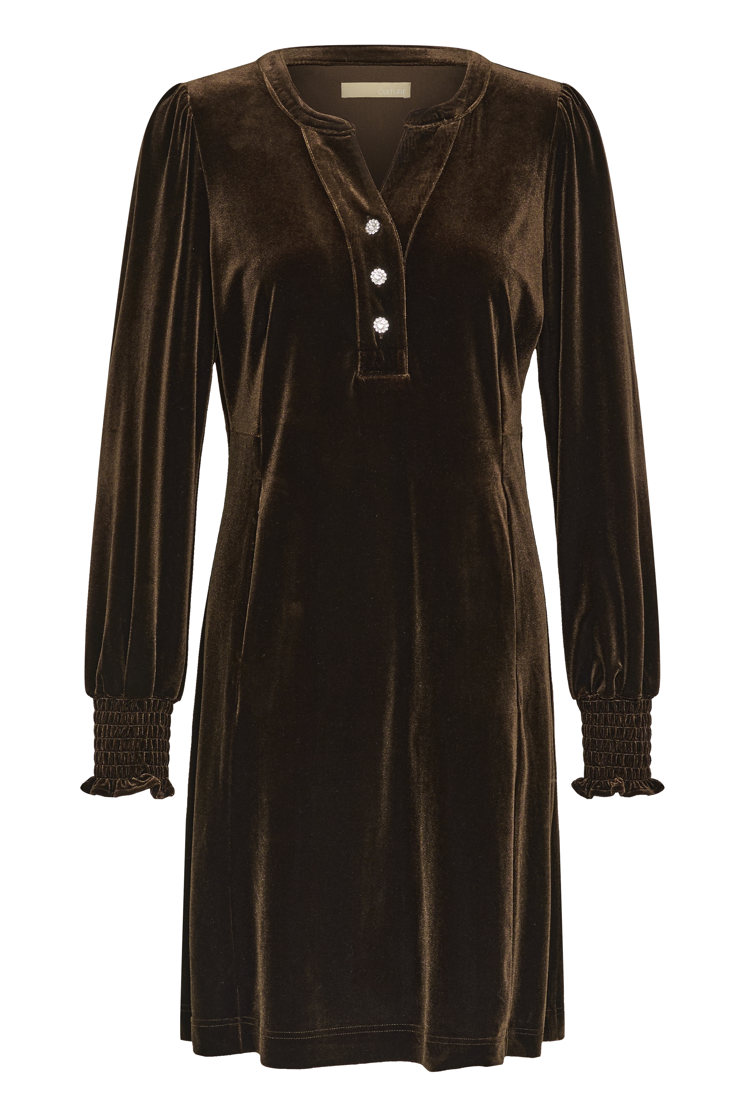CUCHANANNA ZOE  Dress Coffee Bean Brun Sammetsklänning - 5