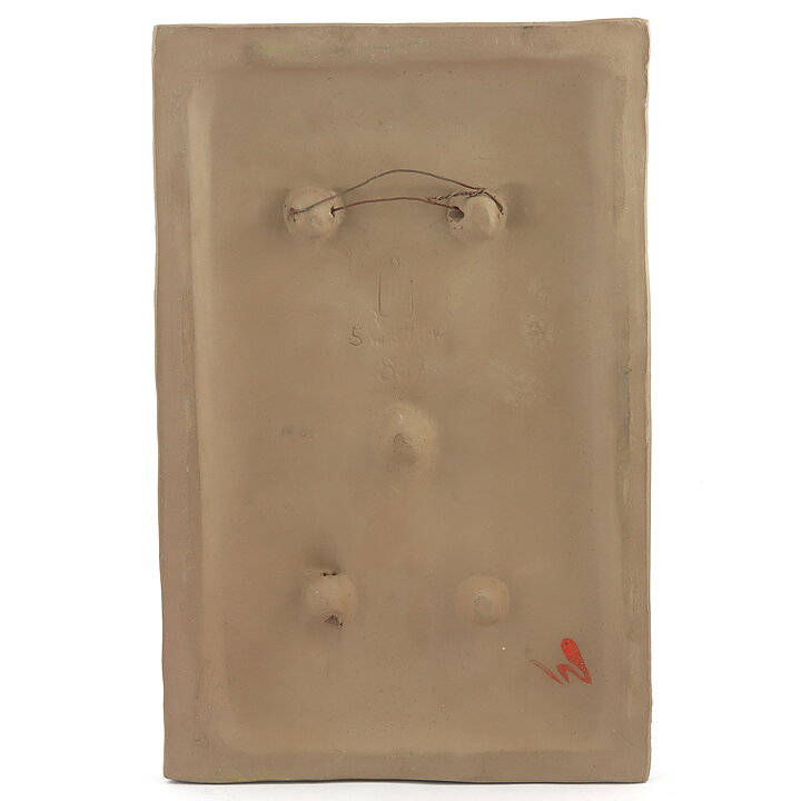 Aimo Nietosvuori (1970s) Rectangular Wall Plaque with Orange/Red Flower Motif 31 cm #847