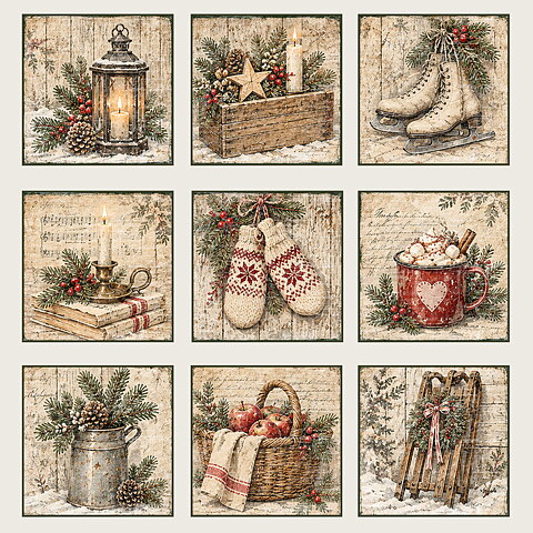 Papper Scrapbooking  Reprint - Tags - Christmas Memories -  12x12 (30,5 x 30,5 cm)