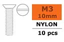 G-Force GF-0311-001 Flat Head Screw - M3X10 - Nylon - 5 pcs