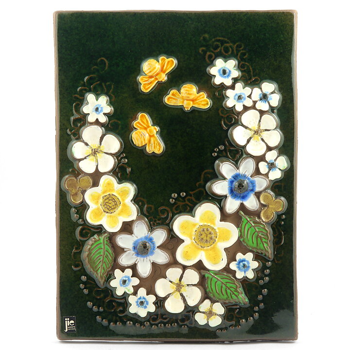 Aimo Nietosvuori (1970s) Rectangular Wall Plaque with Meadows Motif 32 cm #853
