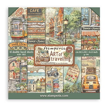 Stamperia Paper Pad 8X8 - Art of Travelling